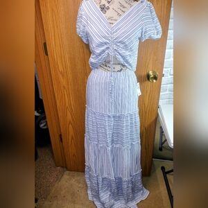 Striped Blue Skirt And Top